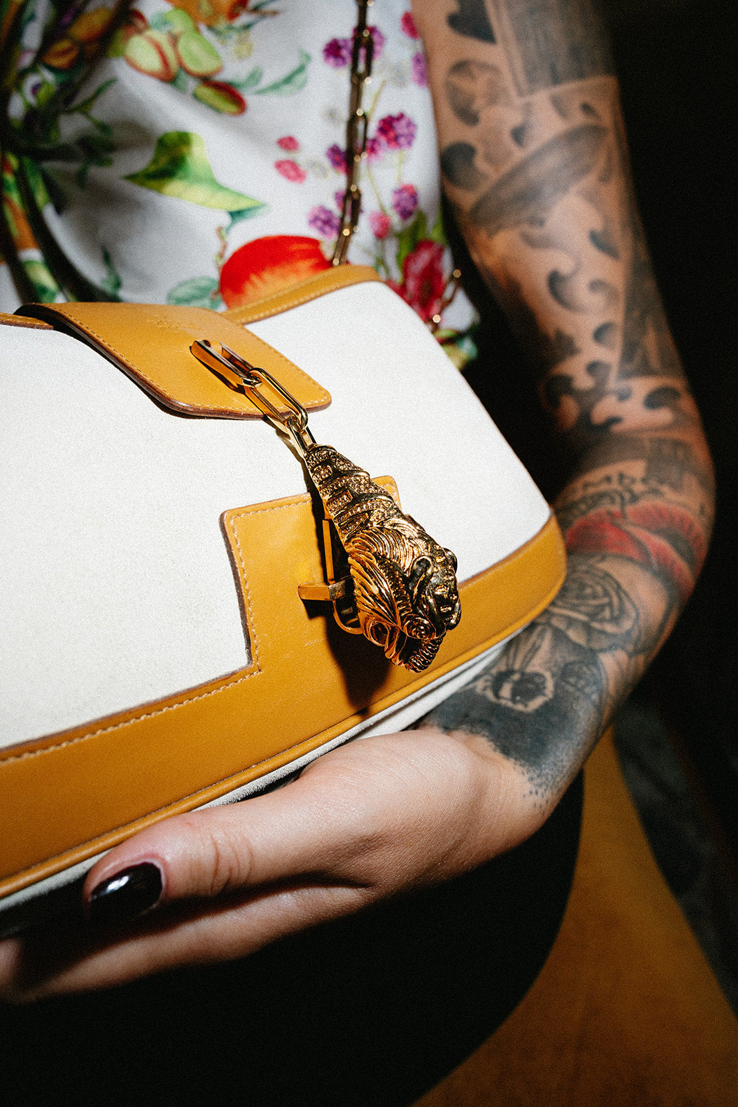 Gucci suede and leather bag